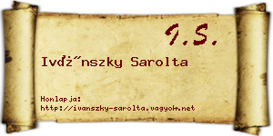 Ivánszky Sarolta névjegykártya